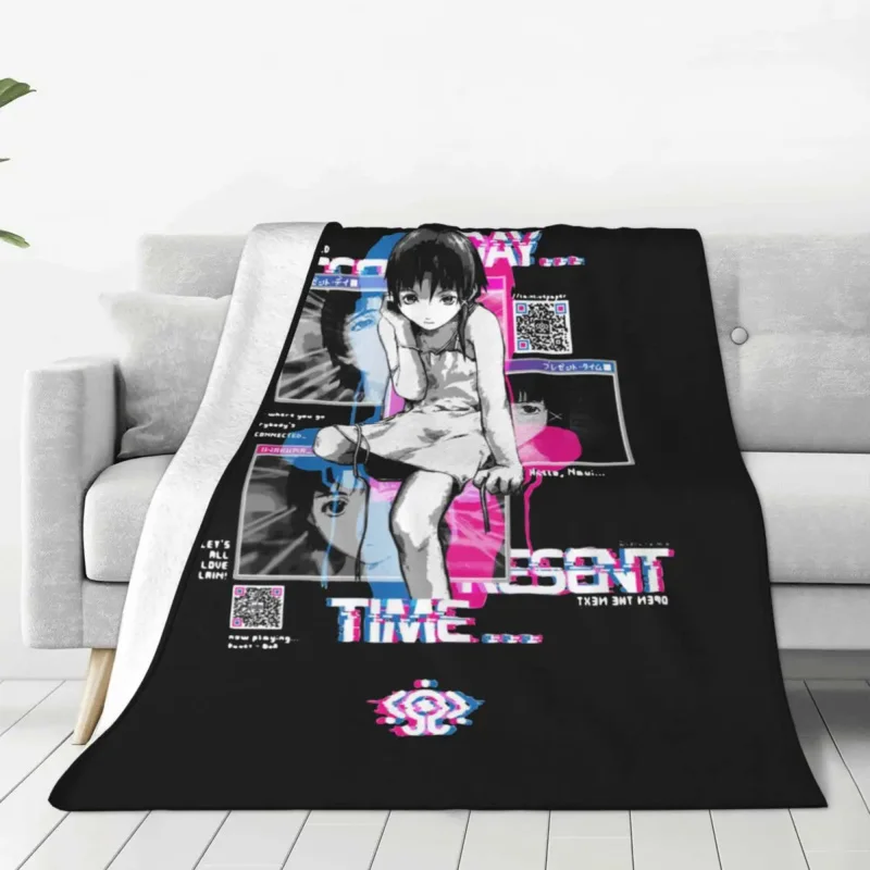 

Serial Experiments Lain Flannel Blankets Kawaii Iwakura Anime Custom Throw Blankets for Sofa Bedding Lounge 200x150cm Rug Piece