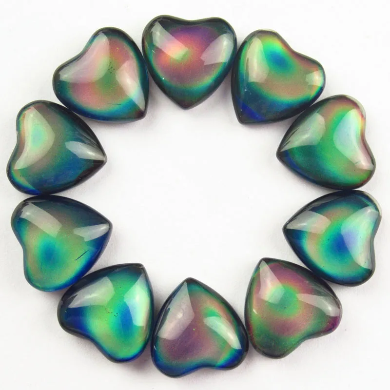 

Wholesale 10Pcs 12x12mm Rainbow Temperature Heart Cab Cabochon No Hole For DIY Jewelry Making Bracelet Accessories