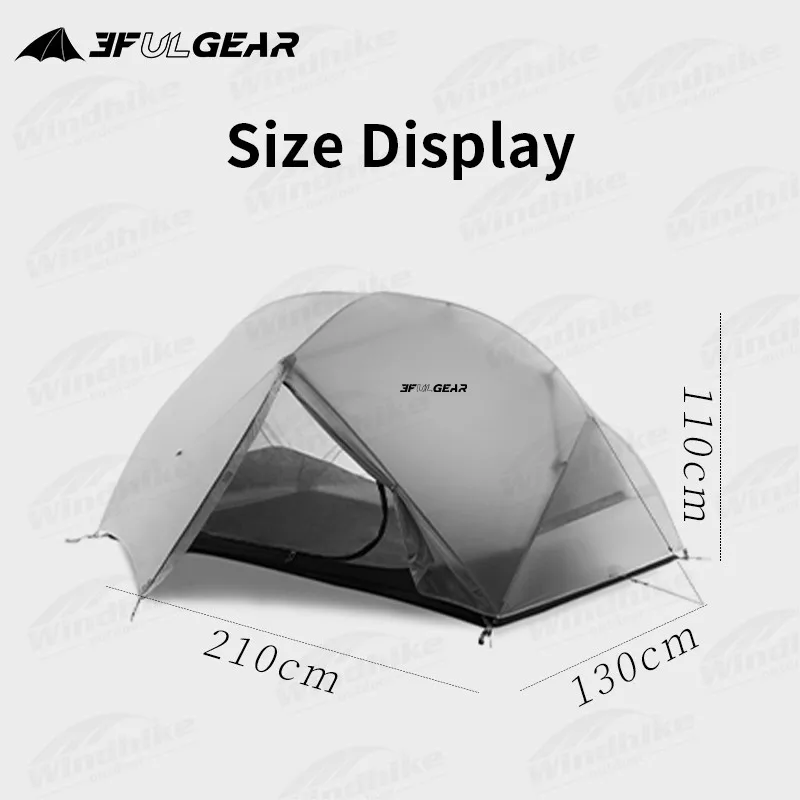 3F UL GEAR Floating Cloud 2 Lightweight Double Layer Tent 2 Persons Camping Outdoor Portable 15D/210T Waterproof Windproof 3In1