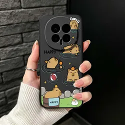 Adorable Cartoon Capybara Phone Case - Black Soft Cover - Honor 90 GT 5G (125HA0601HSE)