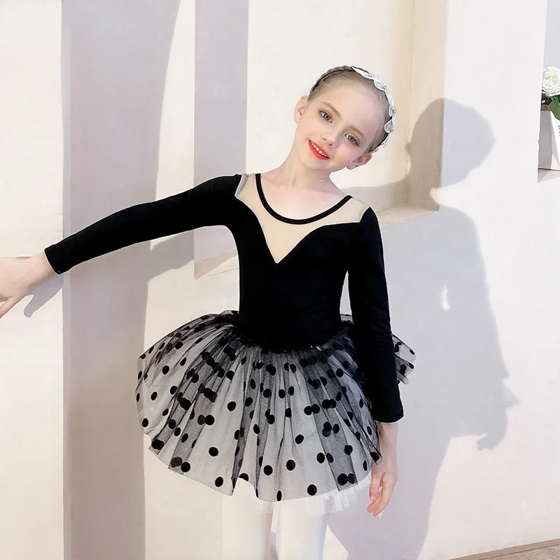 

Children Ballet Dress Dance Leotards for Girls Long Sleeve Cotton Dance Costumes Leotards Ballerina Costumes Ballet Tutu Dance