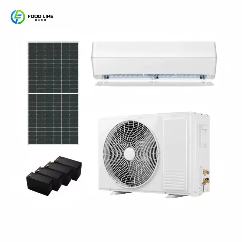 Condizionatore d'Aria Solare Off-Grid per Casa, Attrezzatura di Raffreddamento con Installazione su Tetto a Energia Solare Completa