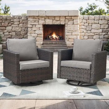 Wicker Outdoor Swivel Rocker Chairs 1
