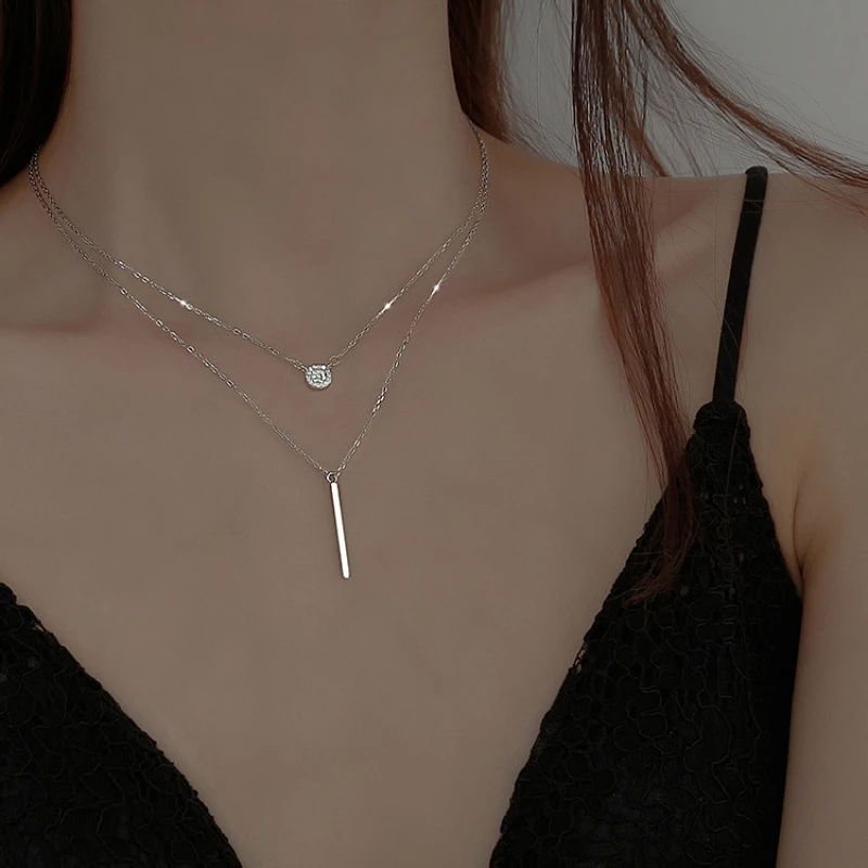 Novelty Transparent Fishing Line Choker Exquisite Clavicle Chain Invisible  Cubic Zirconia Pendant Necklace Gift for Girl