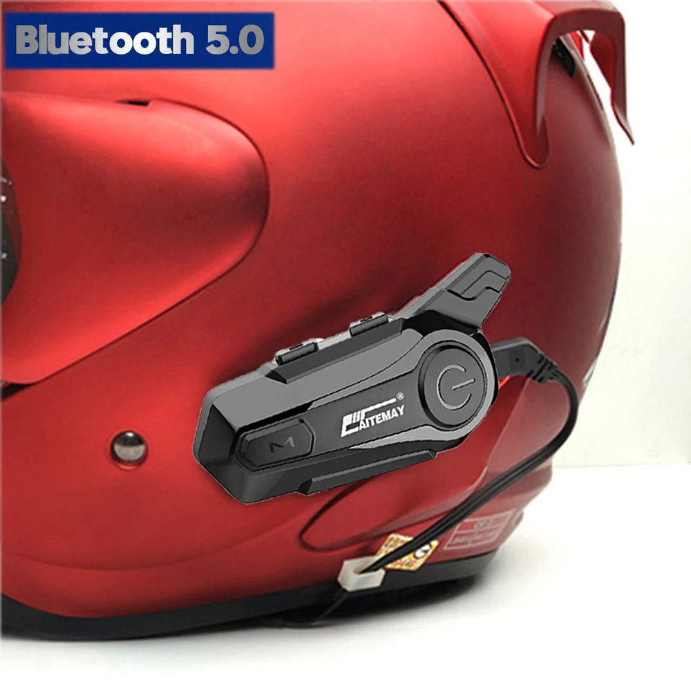 Moto casco interfono auricolare Bluetooth-compatibile 5.0 auricolari Moto altoparlante interfono Wireless cuffie chiamata vivavoce