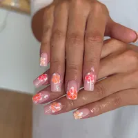 Faux ongles de Style français rose, fleur blanche imprimée, tête carrée courte, à pression, simples, portables, artificiels, Art, 24 pièces 3