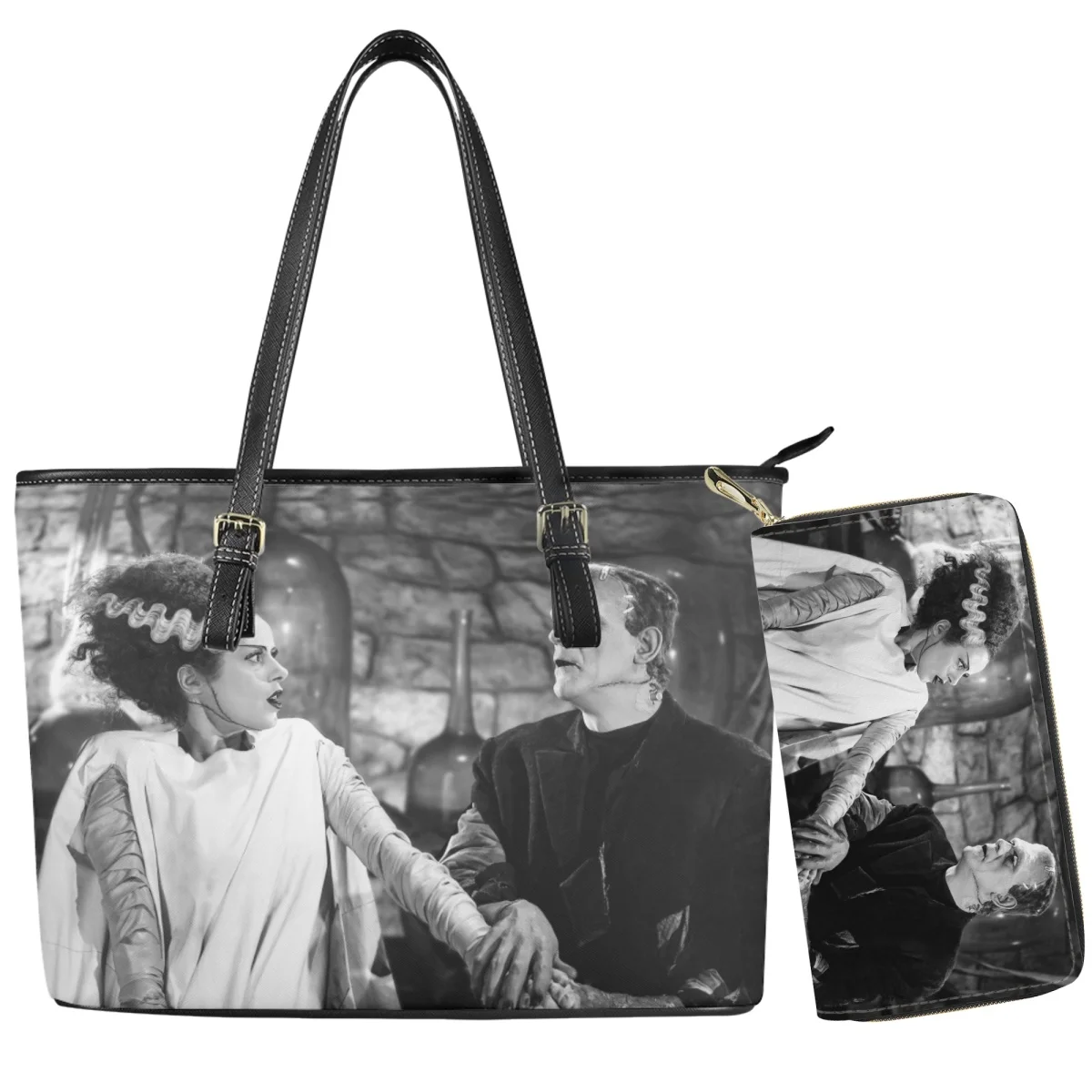 Сумка на все сезоны с принтом Bride of Frankenstein, вместительный мезонинный портмоне с внутренним карманом, легко носить с собой