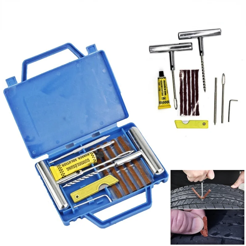 Car Tire Repair Kit Motorcycle Bike Tyre Puncture Repair Kit Emergency