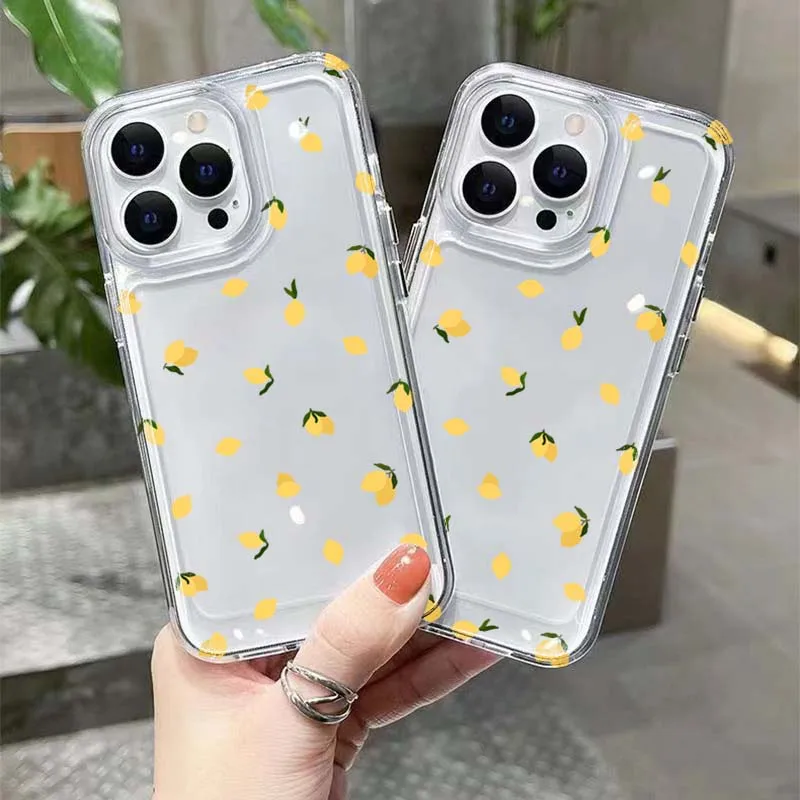 Hülle für iPhone 18 17 16 15 14 13 12 11 Pro Max Gelb Zitrone Stoßfeste Klare Weiche Hülle für iPhone 16e XS X XR 7 8 Plus Fundas – Detail 6