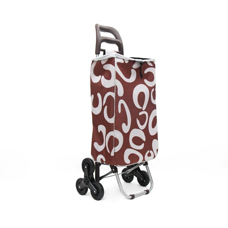 Large Capacity Waterproof Bag Foldable Shopping Cart With Rubber Tri-Wheel For Easy To Climb Stairs