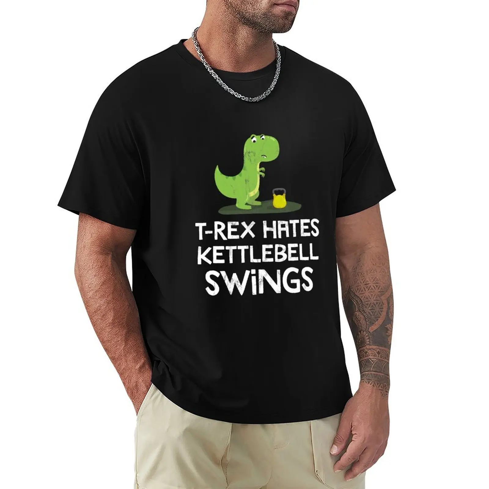 

Rex Hates Kettlebell Swings Funny Gym Dinosaur Design T-Shirt Aesthetic clothing plus sizes shirts graphic tee shirts for men