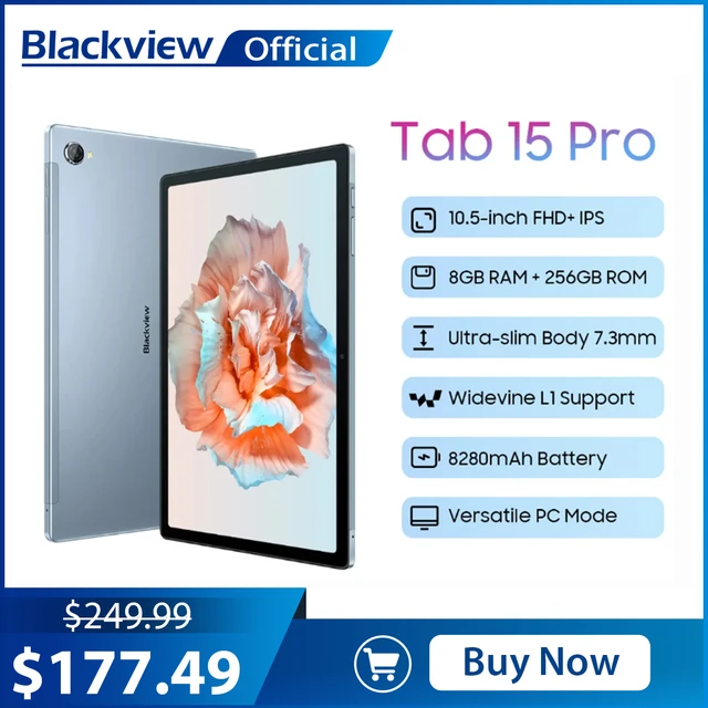 Blackview Tab 15 Pro 10.5-inch 8GB+256GB 8280mAh Battery Unisoc T606  Octa-core Widevine L1 Android Tablet PC