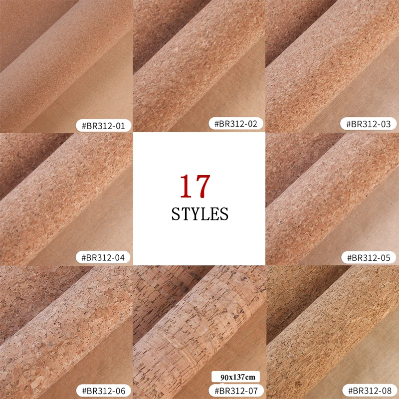 90x140cm 0.5mm Soft Natural Cork Leather Fabric Wood Grain Fabric Material For Upholstery Background Shoes Handbag Decor Crafts