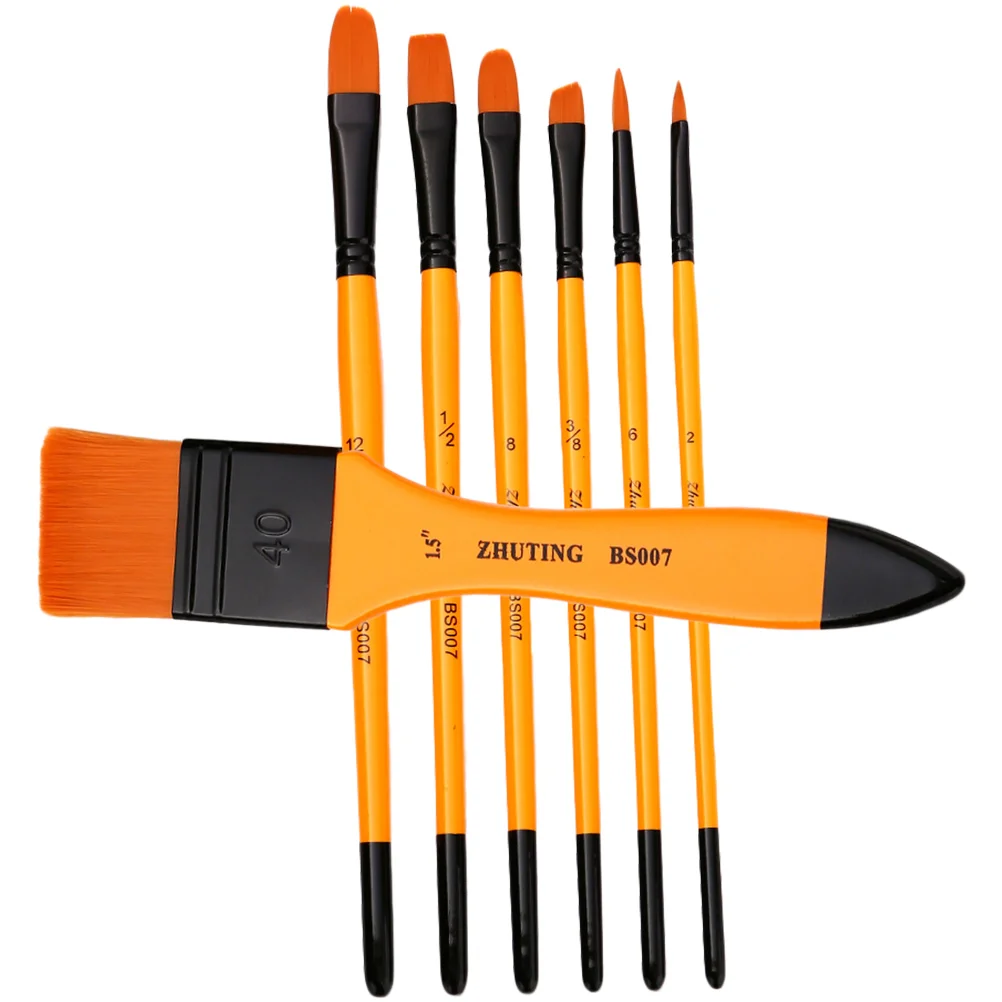 

Paintbrushes Watercolor Kit Painting Supplies Flat Tips Paintbrush Student Nylon Oil