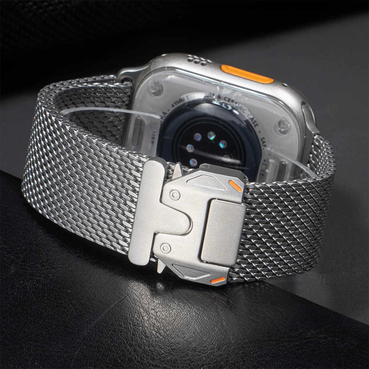 Titanium Milanese Parachute Buckle Watch Strap in Elegant Design