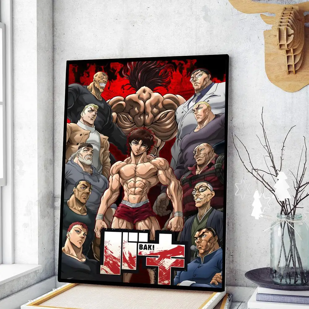 Anime Stickers Poster Prints Anime Poster Vintage Posters DIY Poster Sticker Japanese Anime Baki Hanma Comics Whitepaper Sticky Posters Wall Sticker DIY Living Room Bar Cafe Vintage Posters Decorative Wall