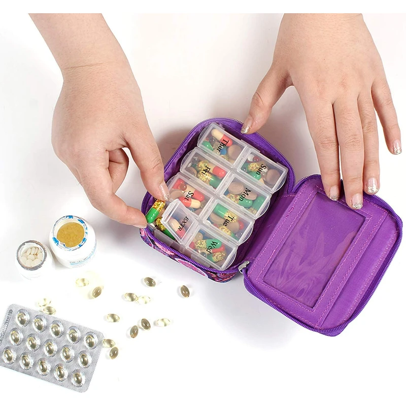 Weekly Pill Organizer Case for Vitamins and Supplements, 7-Day Travel Medicine Holder