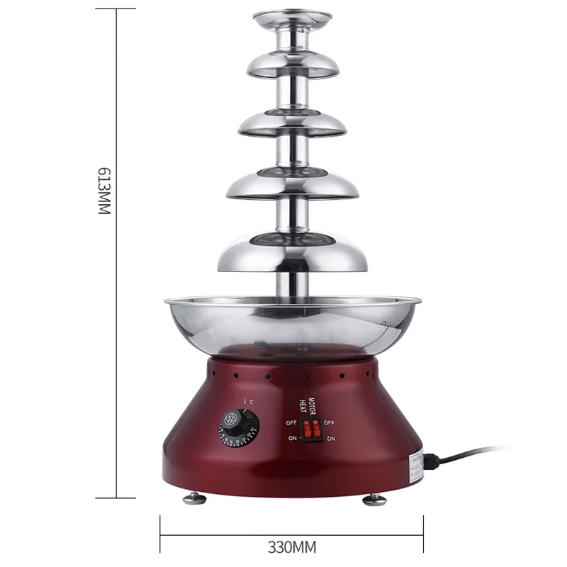 Five-layer Chocolate Fountain Machine Automatic Household Spray Tower Commercial Wedding Hall Chocolate Party Waterfall Machine