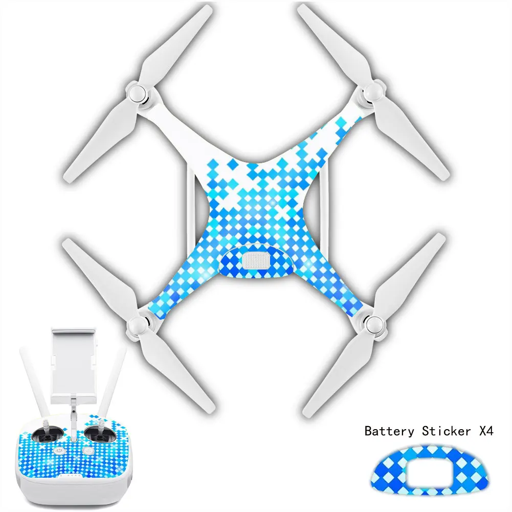 Drone Decals Waterproof Skin Protective PVC Stickers Drone Body Arm Remote Control Protector for DJI Phantom 4 Accessories 