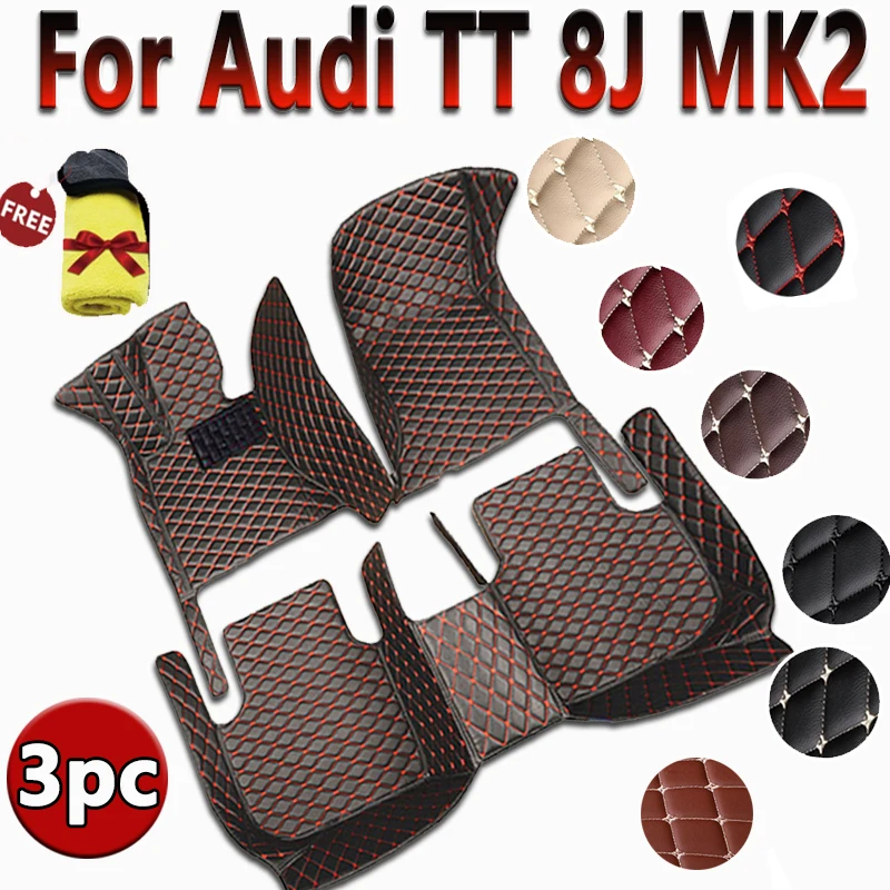 

Car Floor Mats For Audi TT 8J MK2 2007~2014 Luxury Leather Mat Auto Rugs Durable Pad Protective Carpets Set Car Accessories 2008