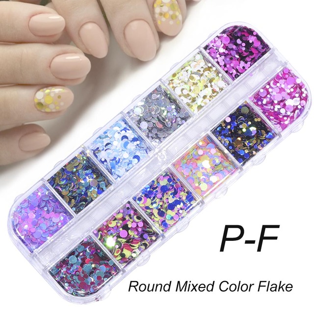 Abalone Shell Nail Art Glitter Natural Sea Shell Slices Nail Charms Flake Powders Shiny Sequins Manicure Design  FBBY