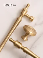 Santaya ทองเหลืองขัดเงาตู้ครัวดึงสําหรับห้องนอนและห้องครัวGoldลิ้นชักตู้เสื้อผ้าDresser Handle 3