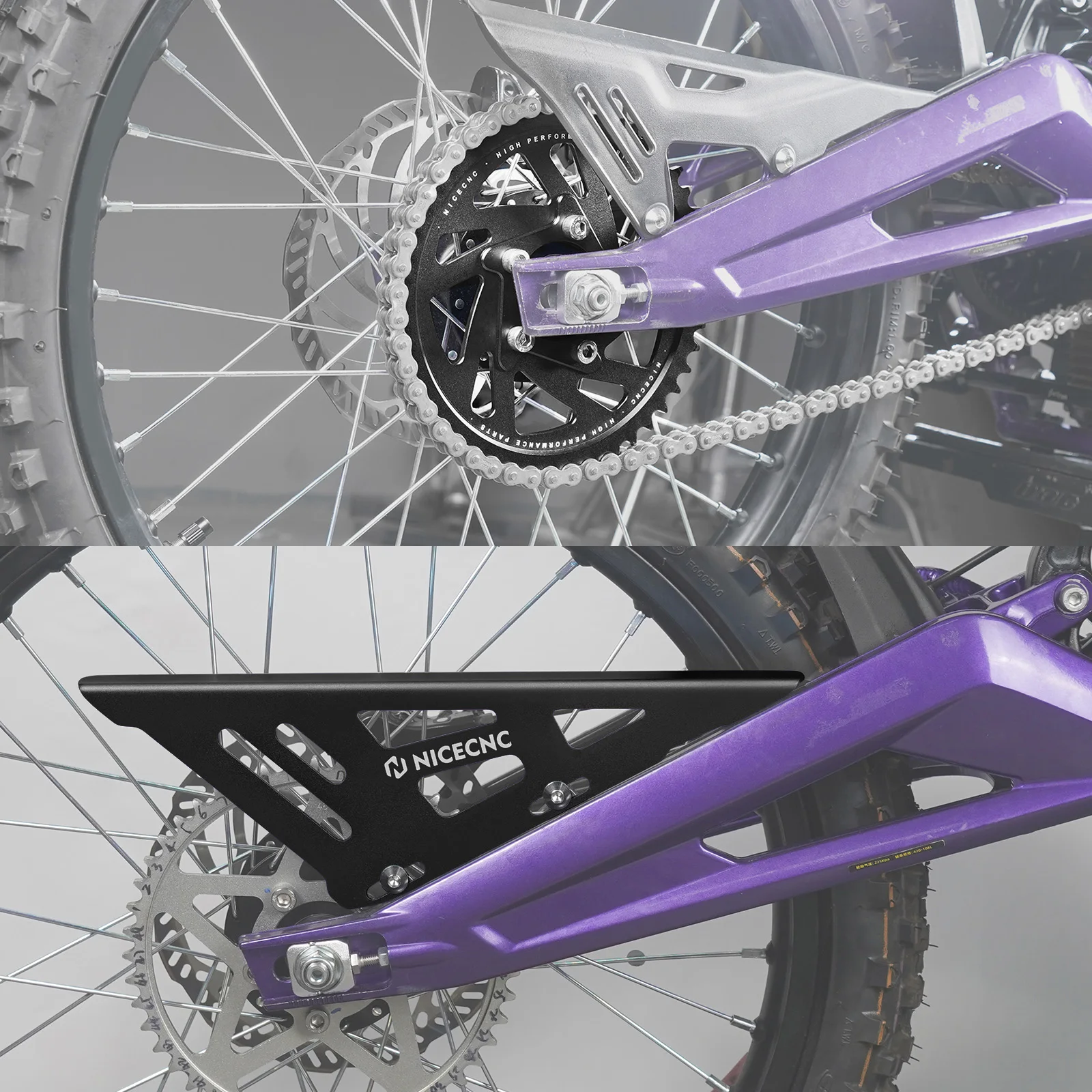 NICECNC Für Surron Light Bee X Kettenrad 48 Zähne Hinten Kettenschutz Abdeckung Kit Für Sur-Ron Light Bee S L1E Segway X160 X260 – Detail 9