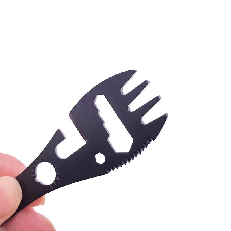 10-in-1 Multifunctional Whistle Knife Outdoor Camping Survival Fork Kitchen Multifunctional Wrench Bottle Opener Spoon Camping Gear