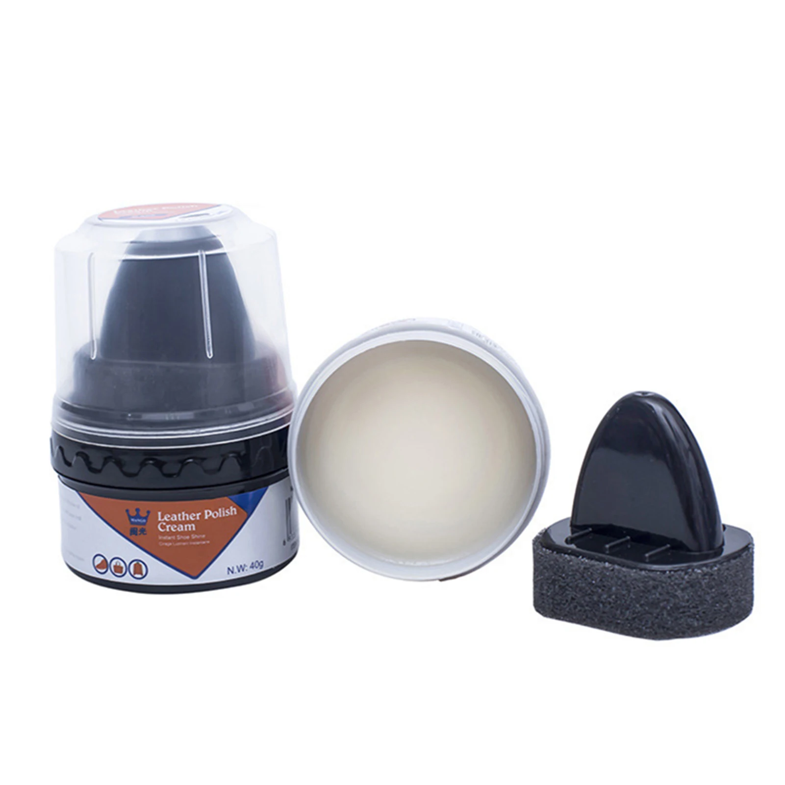 Leather Cleaner Leather Shoe Boot Polish Cream Easy Apply Use Shoe Wax Brush Leather Product Accessories