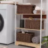 Rectangle Wicker Storage Baskets for Shelves Organizing,Waterproof Woven Storage for Toilet Shelf Baskets,Laundry Room,Brown 6