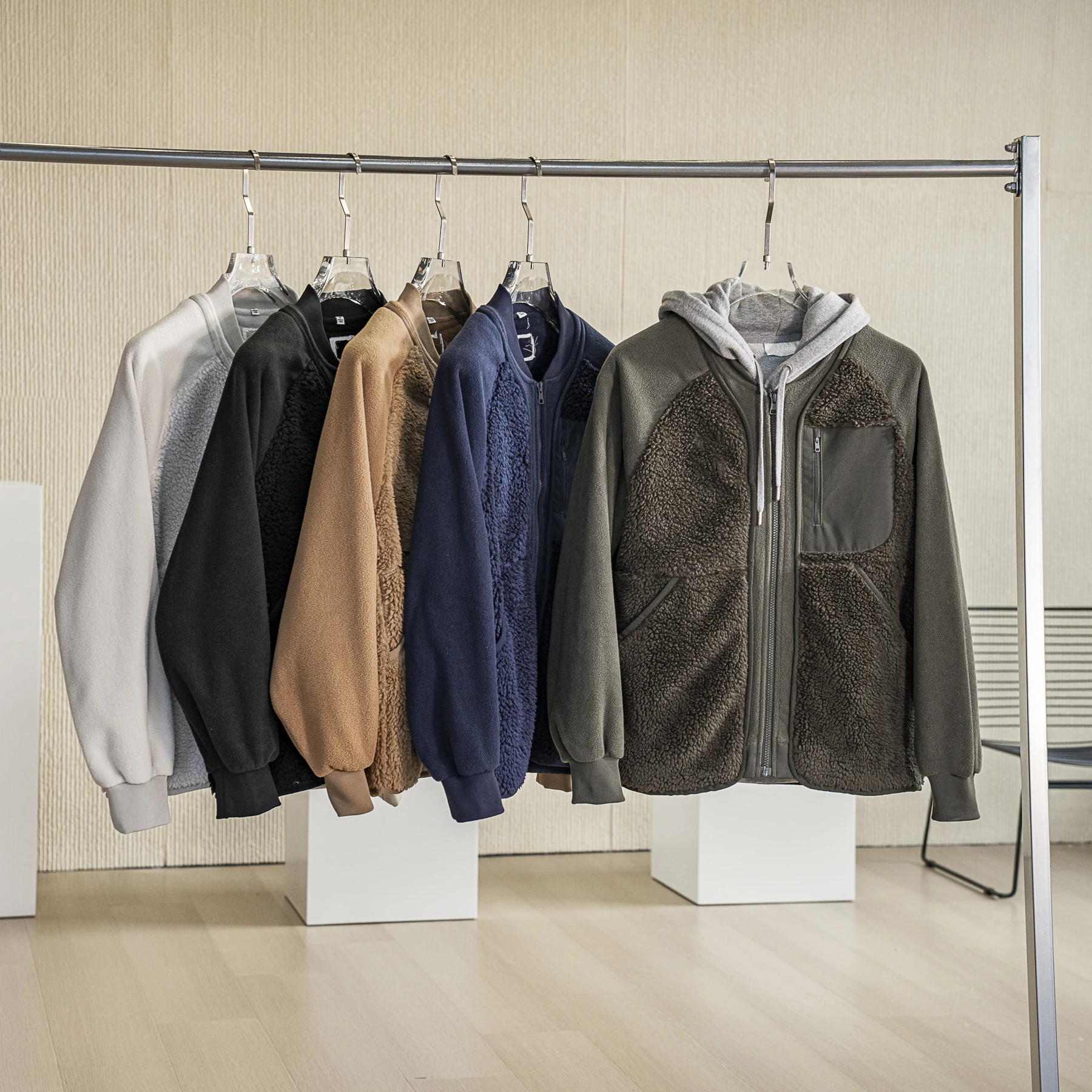 

Пальто из овечьей шерсти в стиле пэчворк для женщин и мужчин, осенне-зимнее плотное теплое пальто на молнии с V-образным вырезом, винтажная верхняя одежда в японском стиле