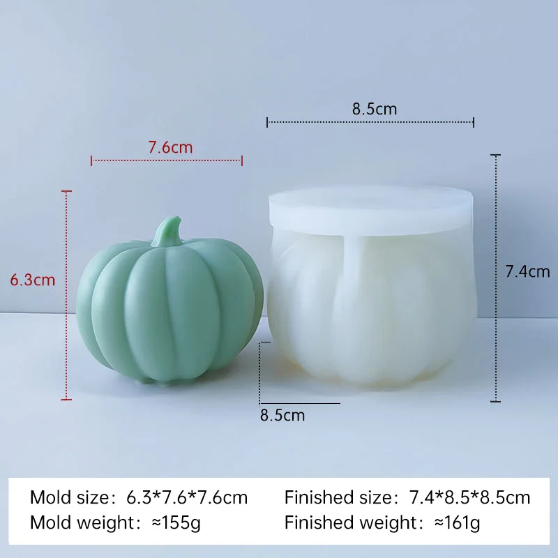 Halloween Pumpkin Silicone Mold for DIY Candle, Resin, and Soap Crafting