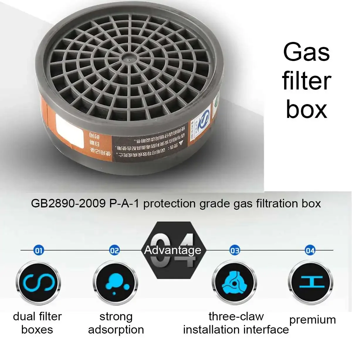 Demi-masque 308 porté avec filtres et lunettes, protection respiratoire professionnelle pour chantier