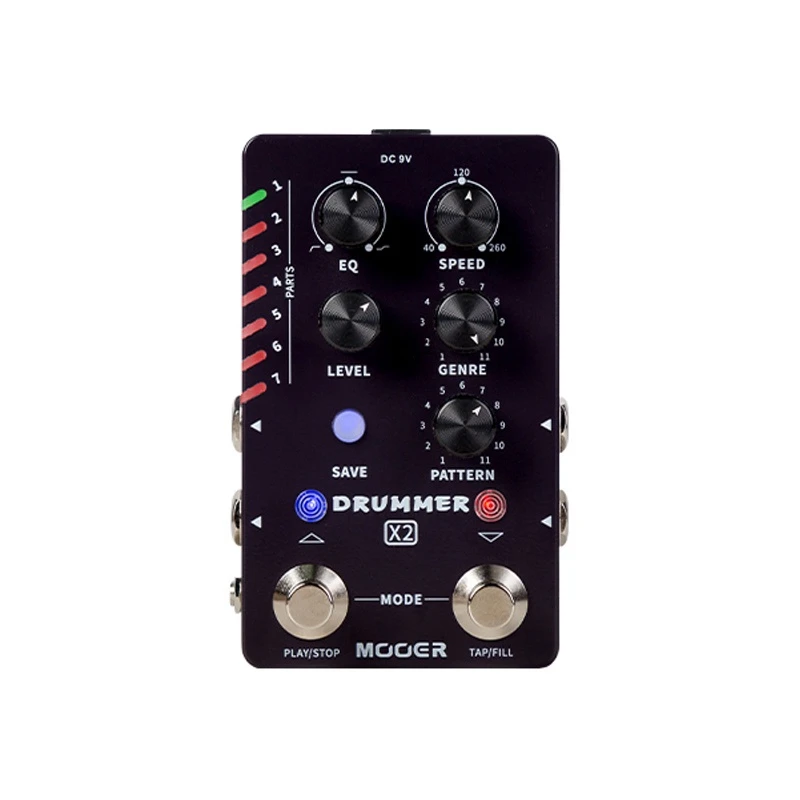 

MOOER Drummer X2 Professional Stereo Multi Drum Machine with Fill function Tap Tempo function, Editor Software electric guitar