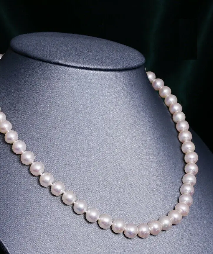 

18"9-10MM NATURAL SOUTH SEA GENUINE WHITE PEARL NECKLACE