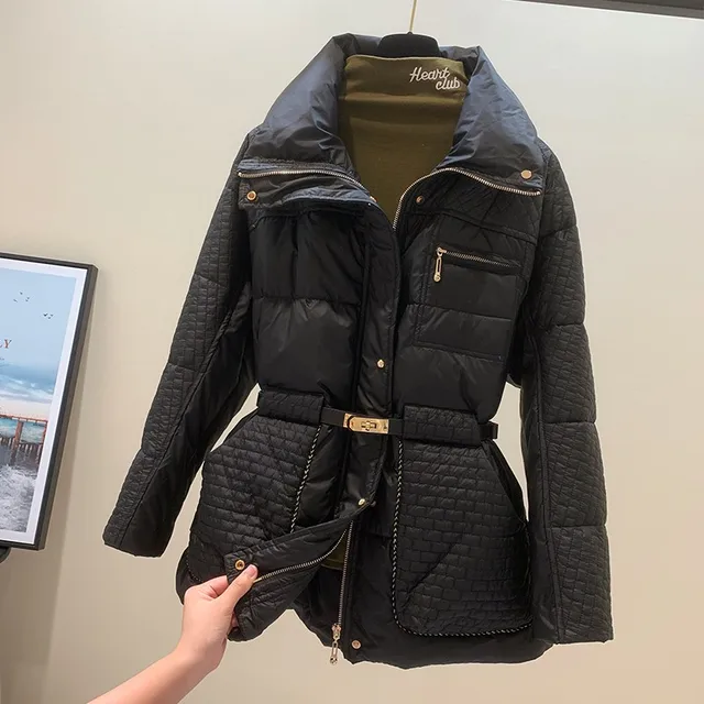 Snap Down Drop Shoulder Coat | Woman's Polyester Coat With Snap Closure