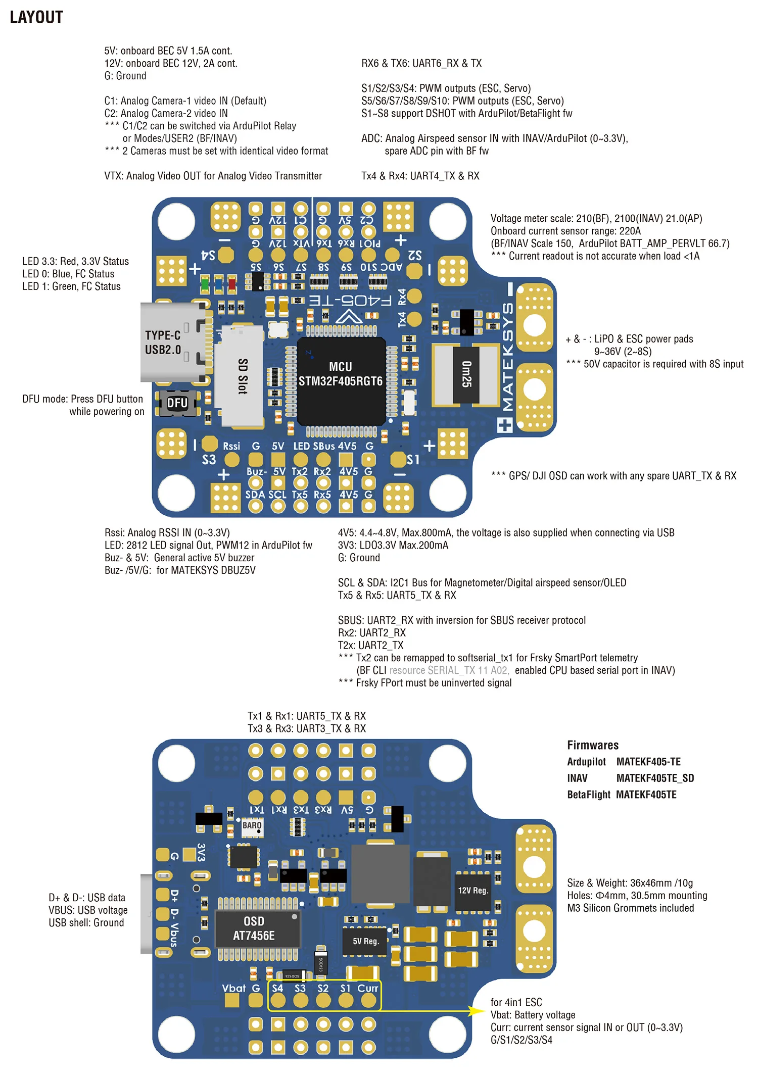 Stm32f405 полетный контроллер схема