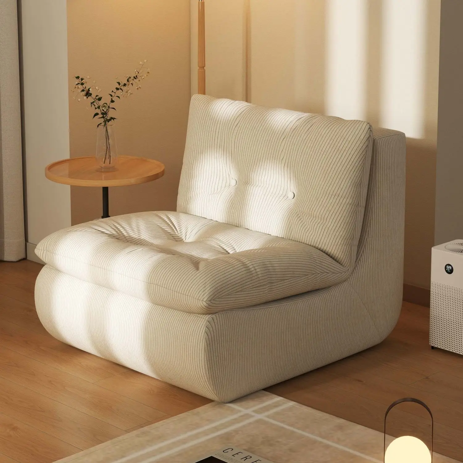 Lazy Sofa Chair Single Recliner Floor Lounge Chair Caterpillar Sofa for Bedroom Living Room Balcony Comfy Cushion Design