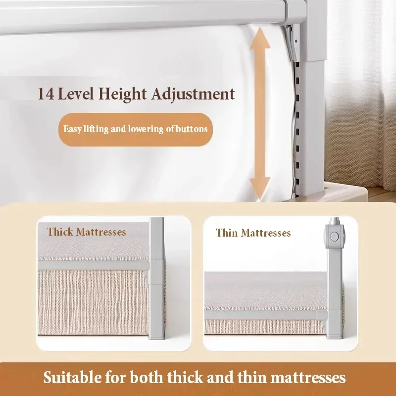 Bed Guardrail Adjustable Baby Safety Bed Barrier Anti-Fall Baby Crib Bumper Handrail Safety Rails Kids Fall Out Protection