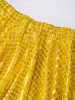 Womens Dancing Skirt Jazz Hip Hop Dancewear Shiny Plaid Sequins Ruffled Skirts for Cheerleading Dance Performance Carnival 5
