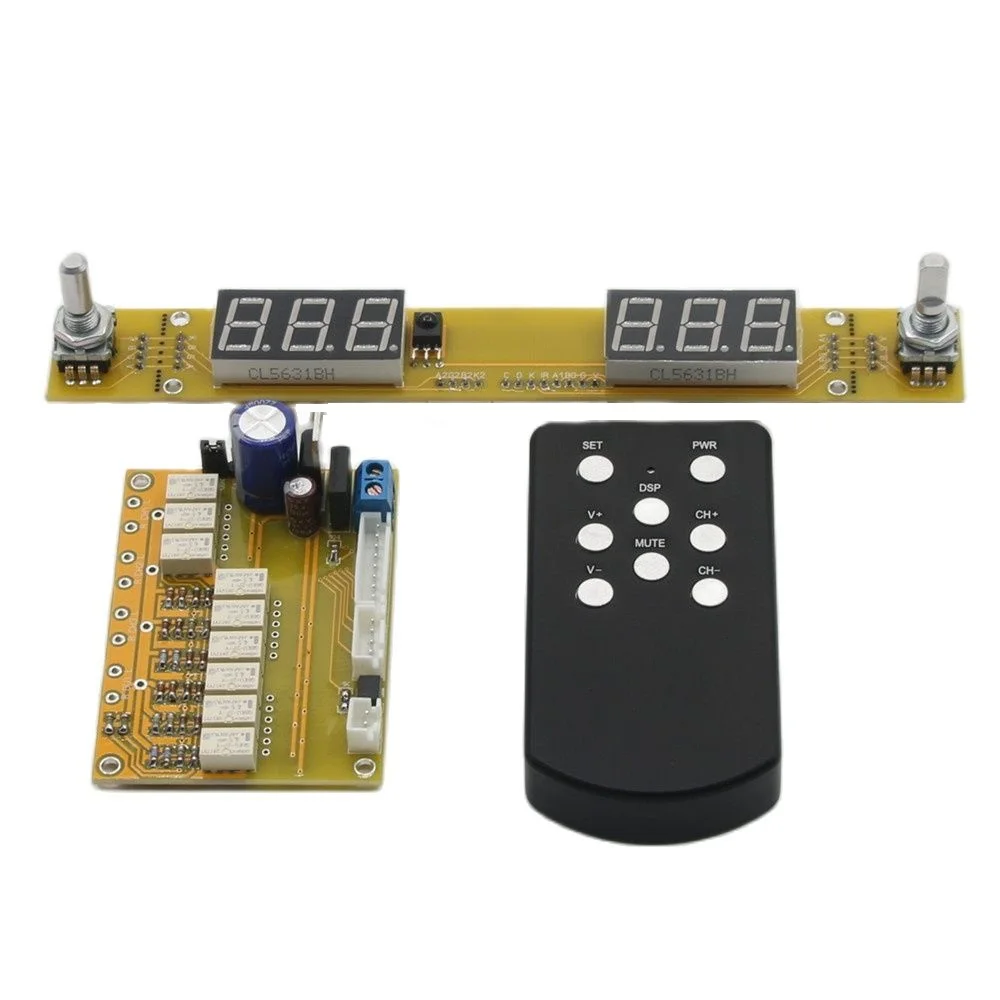 JV16 50K HIFI Remote Control Relay Volume Control Preamplifier Board Dual Display 64-Level Magnetic Hold assembled 128 steps relay remote volume control board hifi preamp board pure resistance shunt volume controller