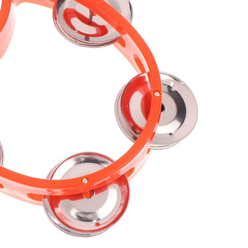 Kindergarten Hand-held Tambourine Metal Bells Plastic Rattle Ball Percussion KTV Party Kids Game Toy Musical Instrument hand tambourine