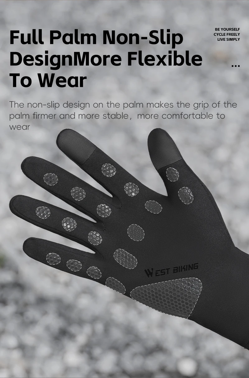 WEST RADFAHREN Herbst Winter Thermische Fahrrad Handschuhe Touchscreen MTB Rennrad Handschuhe Sport Fitness Outdoor Radfahren Handschuhe – Detail 6
