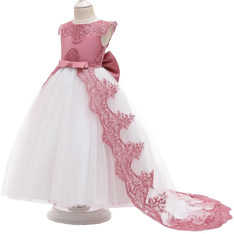 2022 Formal Bridesmaid Dress Kids Clothes Baby Birthday Children Retro Lace Princess Dress Girl Party Wedding Costume Vestidos baby girl doll skirt