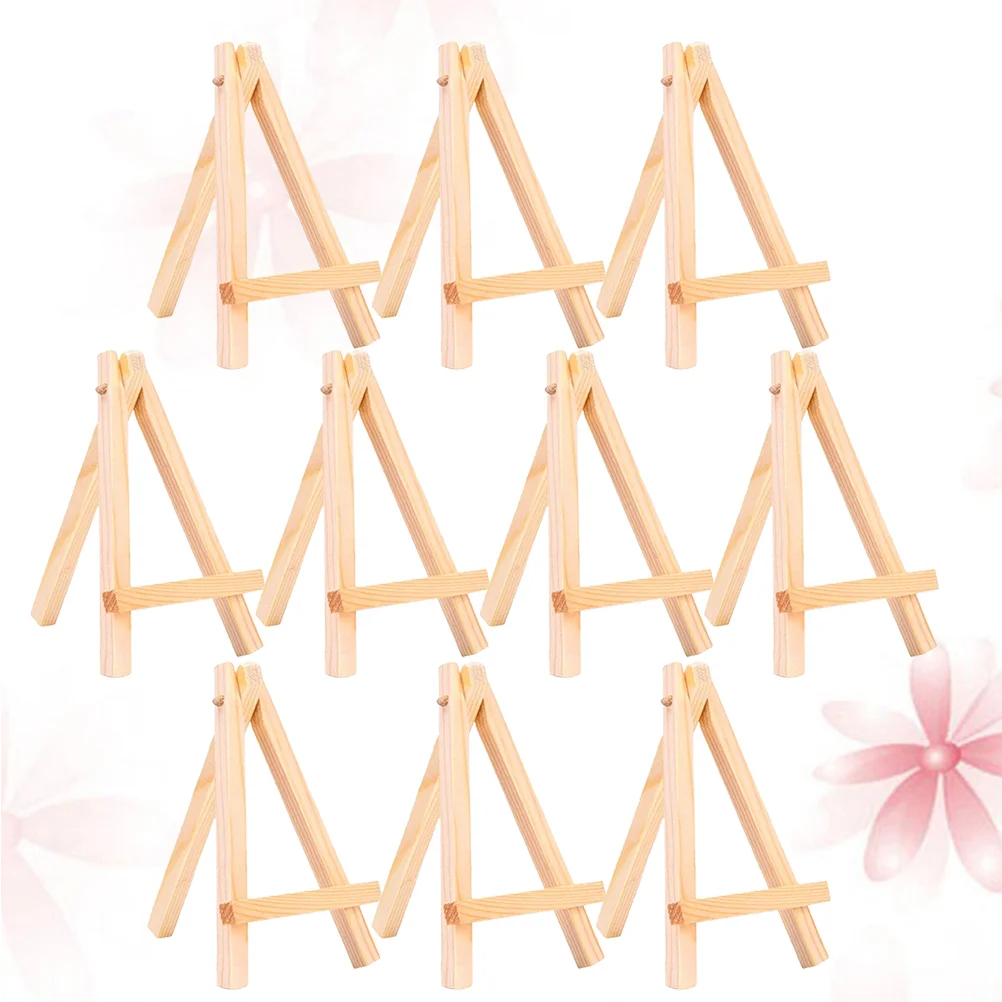 

10pcs Tripod Easel Stand Wood Picture Frame Easel Plate Stands Holder Tabletop Display Small Easel for Sketching Painting Frame