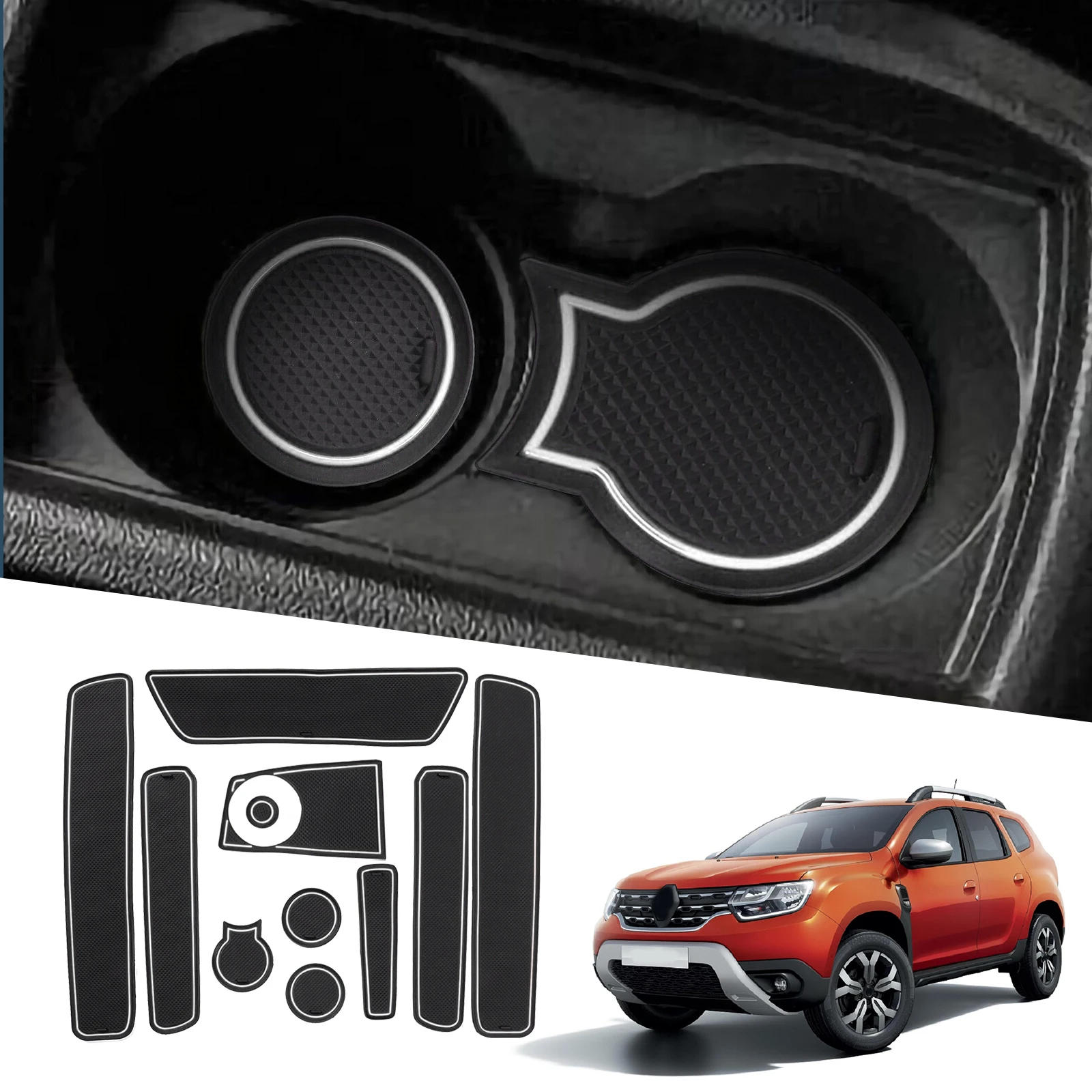 

LFOTPP Car Door Groove Mat for Dacia Duster 2018-2021 Anti-Slip Door Gate Slot Pats Auto Interior Dacia Duster Accessories 2021