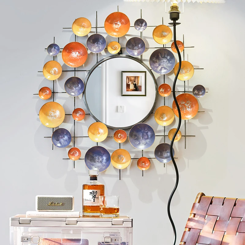 

Quality Design Wall Mirror Bathroom Round Vanity Crafts Glass Cute Mirror Modern Design Nightstand Wanddeko Bedroom Decoration