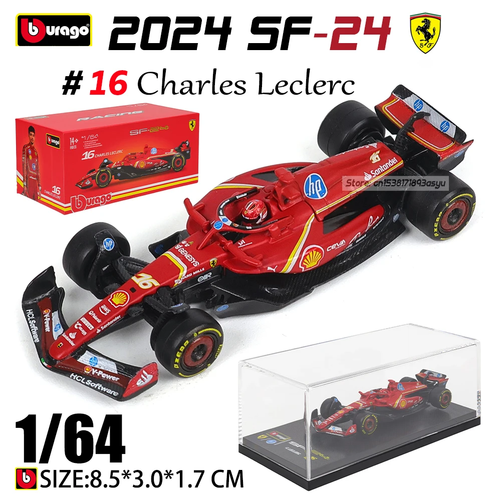 ブラーゴ 1:43 シールドボックスパッケージ 2024 F1 フェラーリ SF24 # 16 シャルル・ルクレール # 55 カルロス・サインツ モデル合金車 ダイキャスト玩具 コレクタブル