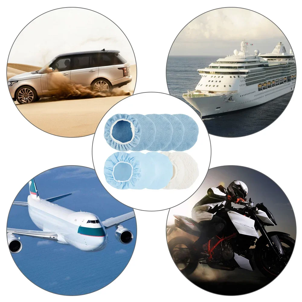 10Pcs 9/10 Inch Microfiber Car Polishing Pad Auto Bonnet Polisher Soft Wool Wax Wash Buffer Cover Car Cleaning Tools Accessories 6