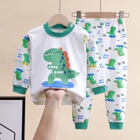 Ensembles de pyjamas en coton unisexe pour enfants, vêtements d'intérieur trempés, motif de dessin animé animal, ours, lapin, garçons, filles, quatre saisons, nouveau 2